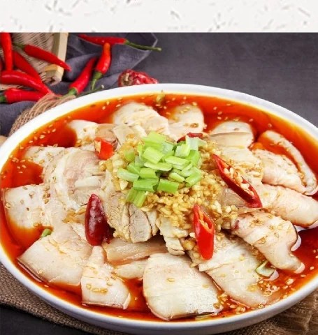 蒜泥醋肉成菜图