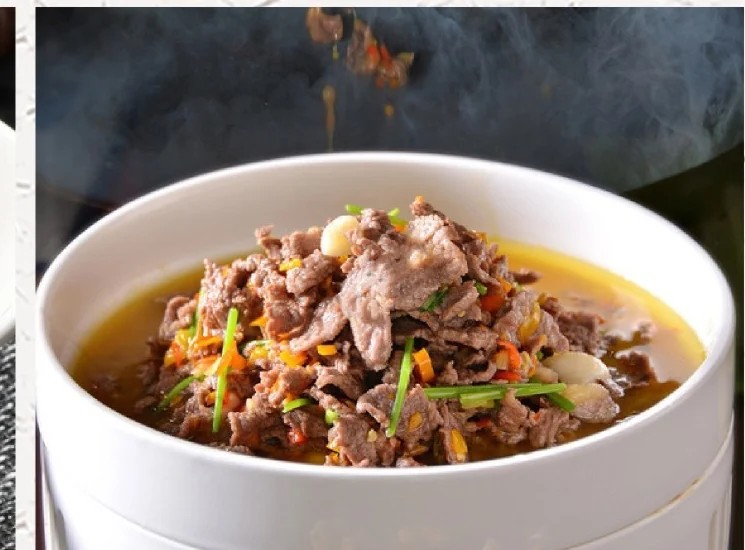 子姜丝生炒驴子肉成菜图